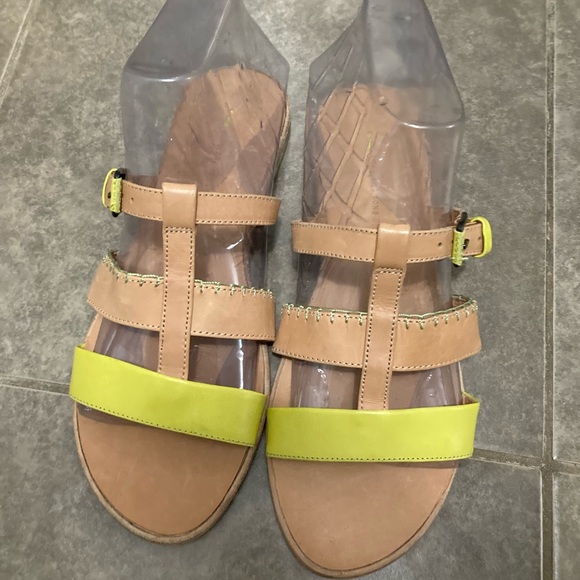 👡Anthropologie Schuler & Sons Sandals Yellow, 8.5 - Picture 3 of 7